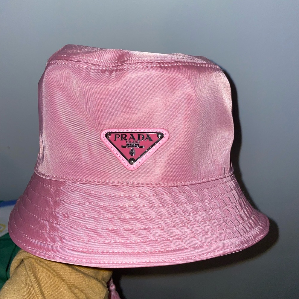 Pink Prada bucket hat